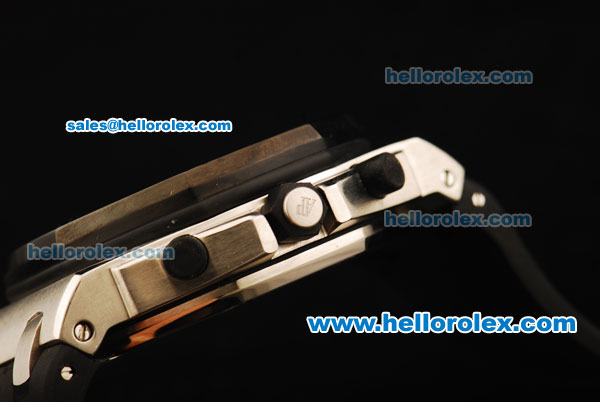 Audemars Piguet Royal Oak Offshore Chronograph Swiss Valjoux 7750 Automatic Movement Steel Case with Black Dial and Black Rubber Strap-Run 9@Sec - Click Image to Close
